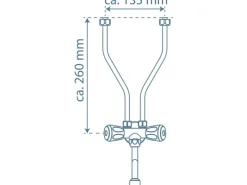 Schütte Zweigriffarmatur<Spültischarmatur Niederdruck für 5 L Boiler Übertischspeicher Chrom