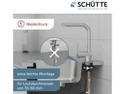 Schütte Spültischarmatur Niederdruck Herausziehbare Auslauf London Chrom< Einhebelmischer