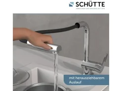 Schütte Spültischarmatur Niederdruck Herausziehbare Auslauf London Chrom< Einhebelmischer