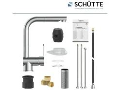 Schütte Spültischarmatur Niederdruck Herausziehbare Auslauf London Chrom< Einhebelmischer