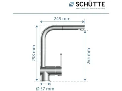 Schütte Spültischarmatur Niederdruck Herausziehbare Auslauf London Chrom< Einhebelmischer