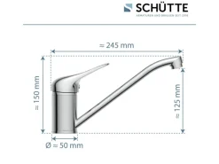 Schütte Einhebelmischer<Spültischarmatur Porto Chrom