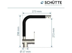 Schütte Spültischarmatur Rio Edelstahloptik Schwarz Matt< Einhebelmischer