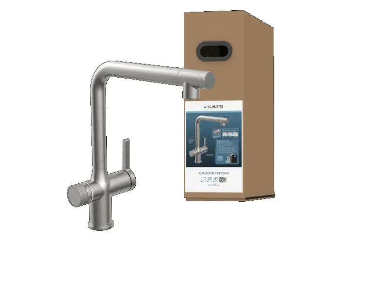 Schütte Sprudelwasser-Spültischarmatur-Set Aquastar Premium Edelstahloptik< Einhebelmischer