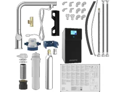 Schütte Sprudelwasser-Spültischarmatur-Set Aquastar Premium Edelstahloptik< Einhebelmischer