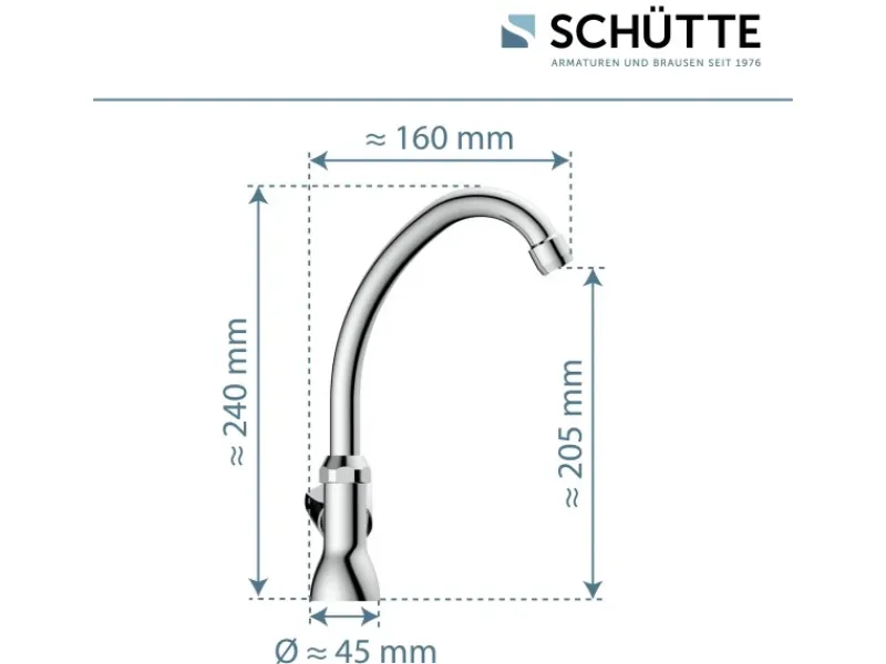 Schütte Stand-Schwenkventil Carneo Chrom< Einhebelmischer