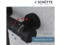 Hot Schütte Thermostat Duscharmatur London Schwarz Matt