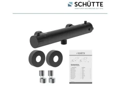 Hot Schütte Thermostat Duscharmatur London Schwarz Matt