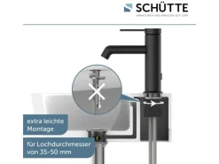 Hot Schütte Waschtischarmatur Los Angeles Schwarz Matt