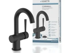Schütte Einhebelmischer<Waschtischarmatur Cornwall Schwarz Matt