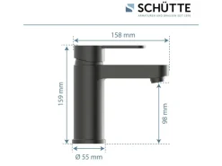 New Schütte  Waschtischarmatur Elephant Graphit Matt