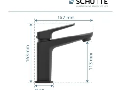 Schütte Waschtischarmatur Raven Schwarz-Matt