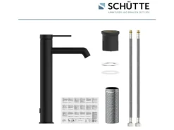 Schütte Einhebelmischer<Waschtischarmatur Los Angeles für Aufsatzwaschbecken Schwarz Matt