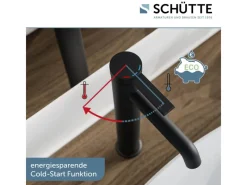 Schütte Einhebelmischer<Waschtischarmatur Los Angeles für Aufsatzwaschbecken Schwarz Matt