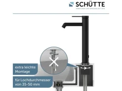 Schütte Einhebelmischer<Waschtischarmatur Los Angeles für Aufsatzwaschbecken Schwarz Matt