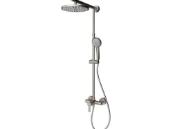 Schulte Einhebelmischer<Duschsystem DuschMaster Rain Classic Rund Edelstahloptik
