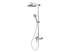 New Schulte ExpressPlus Duschsystem Rain mit Einhebelmischer Kopfbrause Rund