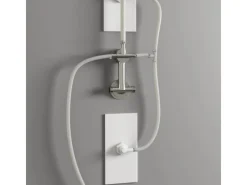 Schulte ExpressPlus Komplettdusche-Schiebetür Bali Mattschwarz 215 cm x 115 cm< Einhebelmischer