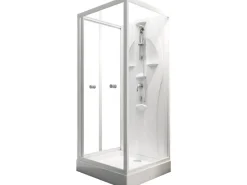 Best Schulte Komplettduschkabine Juist mit Schiebetür Weiß 210x90x90 cm
