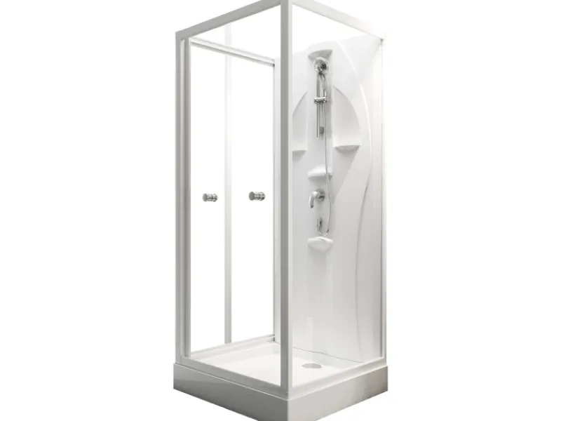 Best Schulte Komplettduschkabine Juist mit Schiebetür Weiß 210x90x90 cm