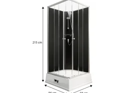 Schulte Komplettduschkabine Korfu II mit Boiler Pumpe Alu-Natur< Einhebelmischer