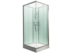 Schulte Einhebelmischer<Komplettduschkabine Korfu II Alu-Natur Hellgrün 89 x 89 x 202 cm