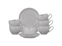 Seltmann Weiden Amina Espressotasse mit Untertasse 100 ml 6er Set Silber< Geschirr