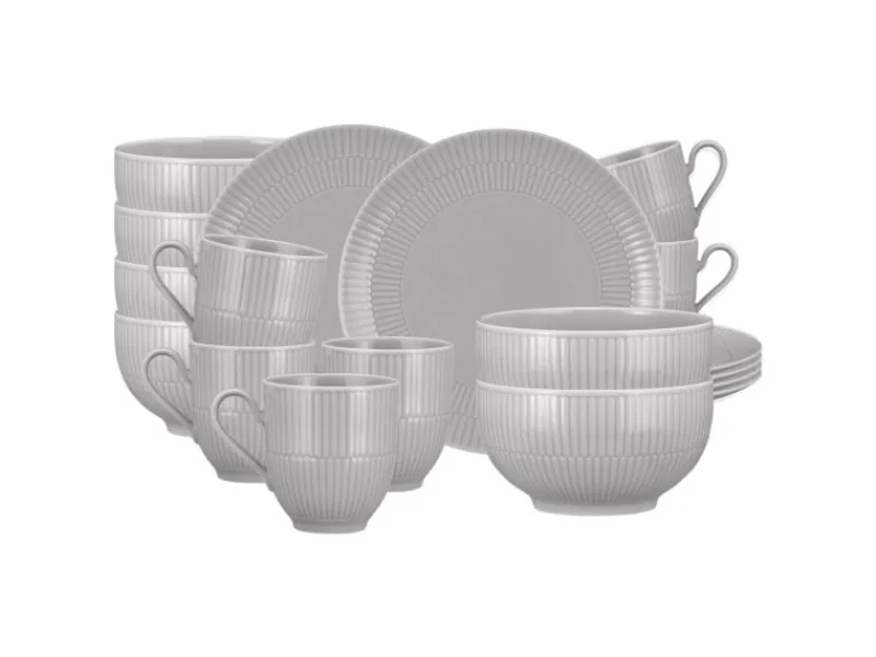 Seltmann Weiden Geschirr<Amina Frühstücks-Set 18-teilig Silber