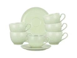 Seltmann Weiden Amina Kaffeetasse mit Untertasse 250 ml 6er Set Seladon< Geschirr