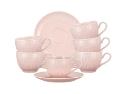 Sale Seltmann Weiden Amina Kaffeetasse mit Untertasse 250 ml 6er Set Rosé Rosa