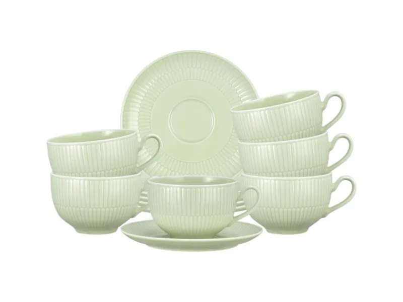 Discount Seltmann Weiden Amina Milchkaffeetasse mit Untertasse 350 ml 6er Set Seladon Grün