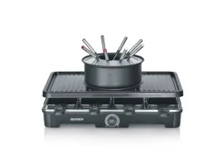 Severin Töpfe<Raclette-Fondue Kombination RG 2347 mit Grillplatte 1.400 W