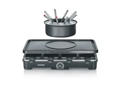 Severin Töpfe<Raclette-Fondue Kombination RG 2347 mit Grillplatte 1.400 W
