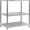 shelfr Edelstahl Schwerlastregal bis 120 kg auf 3 Ebenen 74 x 41 x 77 cm< Küchenregale