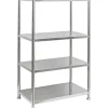 shelfr Küchenregale<Edelstahl Schwerlastregal bis 150 kg auf 4 Ebenen 74 x 41 x 109 cm