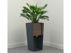 Best Siena Garden Pflanzgefäß Modern Nizza Graphit 25x25x46,5 cm