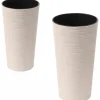 Siena Garden Pflanzgefäß Set 2 tlg. Eco Locon Weiß Ø 25 x 46,5 cm,  Ø 30 x 57 cm