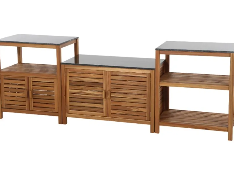 Siena Garden Kochfelder|Kühlschränke<Riva Outdoor-Kitchen Mittelteil niedrig Dunkelgrau ca. 100x52x67 cm