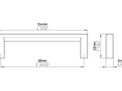 Siro Küchenschränke<Möbelgriff 2108 Metall Uni Schwarz Matt Lochabstand 96 mm