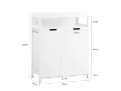 Clearance SoBuy Badkommode Kommode Sideboard Flurschrank Badezimmerschrank Weiß BZR121-W