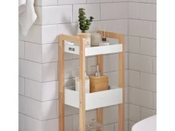 Discount SoBuy Badregal in weiß/KautschukholzStandregalKüchenregalFRG226-WN