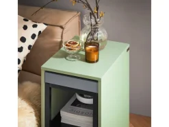 SoBuy Servierwagen<Beistelltisch Satztisch Couchtisch mit Rollen Stapelbar Grün FBT145-GR