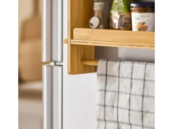 SoBuy Küchenregale|Kühlschränke<Hängeregal für Kühlschrank Gewürzregal mit 3 Verstellbaren Ablagen KCR03-N