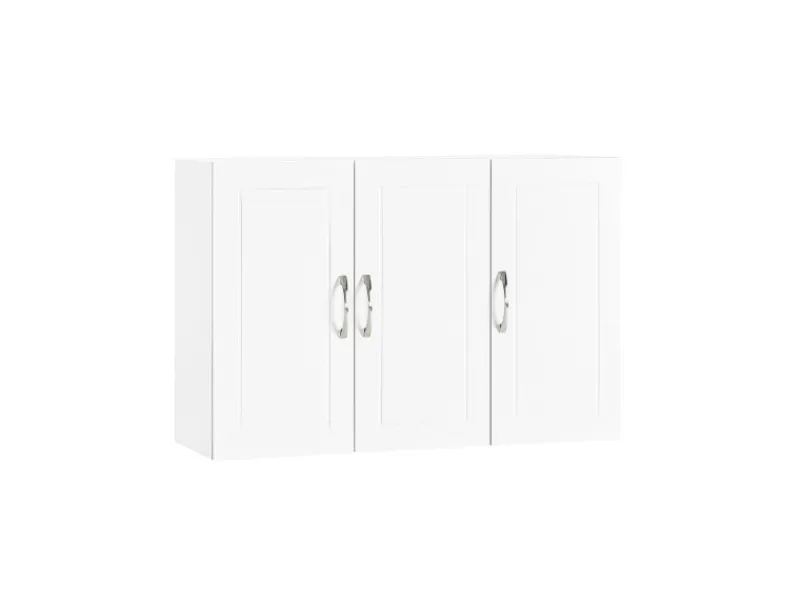 Best SoBuy Hängeschrank Badezimmerschrank mit Verstellbarem Regal 90x60x30cm FRG231-L-W Weiß