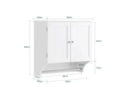 SoBuy Hängeschrank Badezimmerschrank Wandschrank Küchenschrank BZR84-W< Küchenschränke