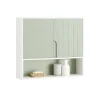 SoBuy Hängeschrank Badezimmerschrank Wandschrank Küchenschrank BZR140-GR< Küchenschränke