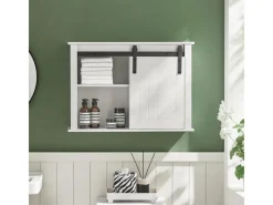 Sale SoBuy Hängeschrank mit Schiebetür Wandschrank Badezimmerschrank BZR71-W