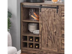Discount SoBuy Kücheninsel Freistehend Küchenschrank Sideboard Vintagebraun KNL08-N