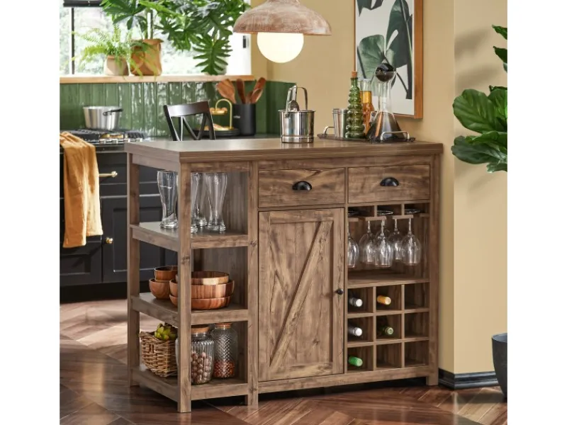 SoBuy Kücheninseln|Küchenschränke<Kücheninsel Freistehend Küchenschrank Sideboard Buffet Vintage SVW20-N