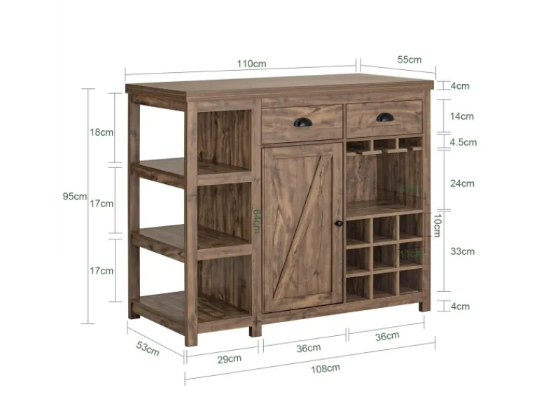SoBuy Kücheninseln|Küchenschränke<Kücheninsel Freistehend Küchenschrank Sideboard Buffet Vintage SVW20-N